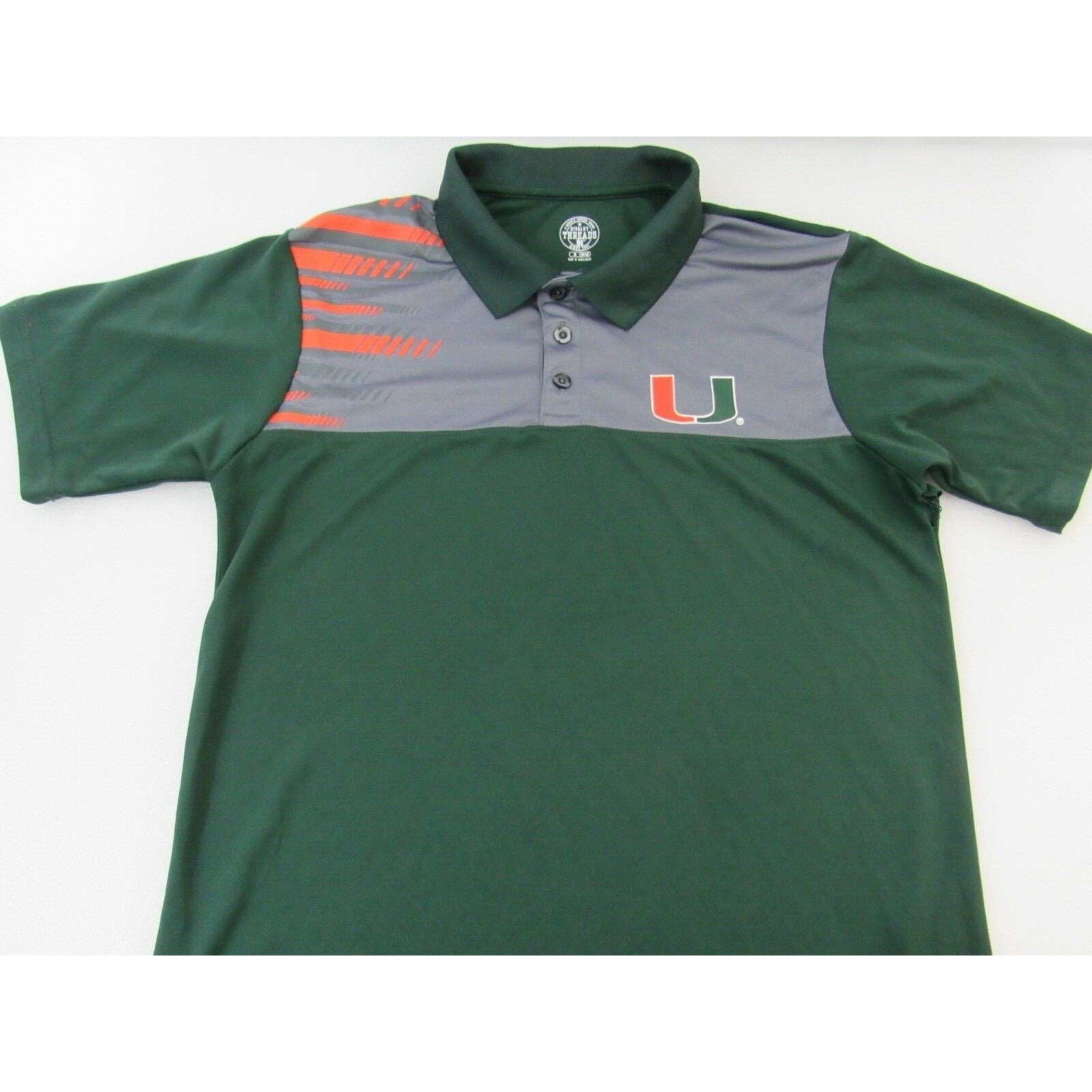 Miami Hurricanes Polo A Knights Apparel Brand 91 Size M Green Orange